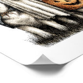 ハロウィーン幽霊シベリアハスキードッグ ポスター (角)