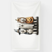 ハロウィーン幽霊シベリアハスキードッグ 横断幕 (縦)