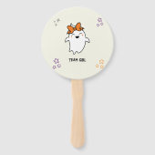 ハロウィーン幽霊ジェンダー投票ファンを明らかにする ハンドファン (裏面)