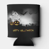 ハロウィーン幽霊ジャックオランタンとこうもり 缶クーラー (裏面)