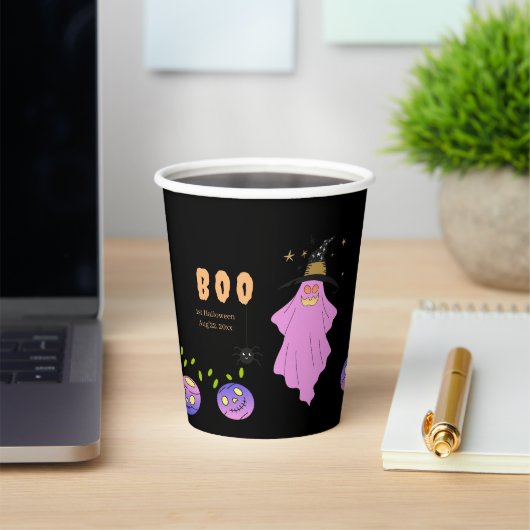 ハロウィーン幽霊スカルガーランドベビーシャワー 紙コップ (インサイチュ)