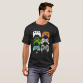 ハロウィーン幽霊スケルトンゾンビゲーミングコントローラー Tシャツ (正面フル)