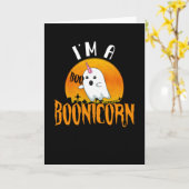 ハロウィーン幽霊スピリットブーニコーンユニコーン カード (黄色い花)