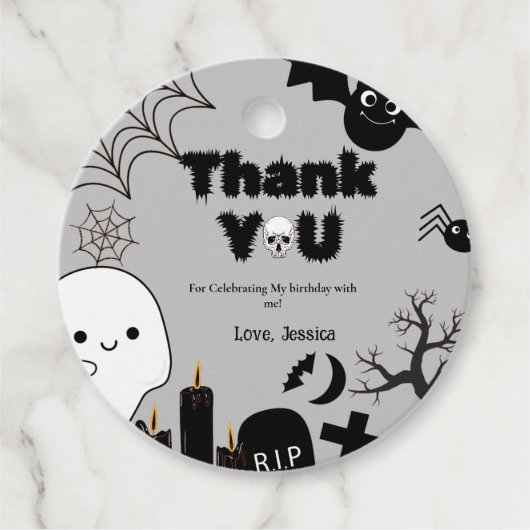 ハロウィーン幽霊スプオキーサンキューバースデーパーティー フェイバータグ (正面)