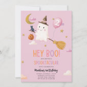 ハロウィーン幽霊スプオクタキュラヘイブガール誕生日 招待状 (正面)