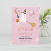 ハロウィーン幽霊スプオクタキュラヘイブガール誕生日 招待状 (スタンド正面)