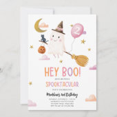 ハロウィーン幽霊スプオクタキュラヘイブガール誕生日 招待状 (正面)