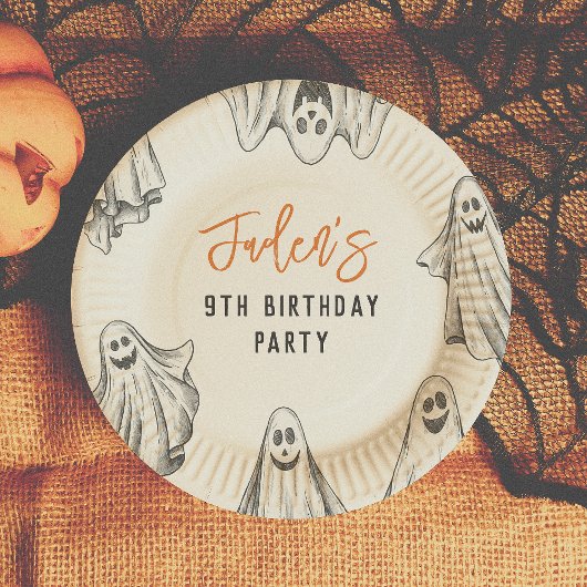 ハロウィーン幽霊スプオクトカキュラーボーイ誕生日パーティー ペーパープレート