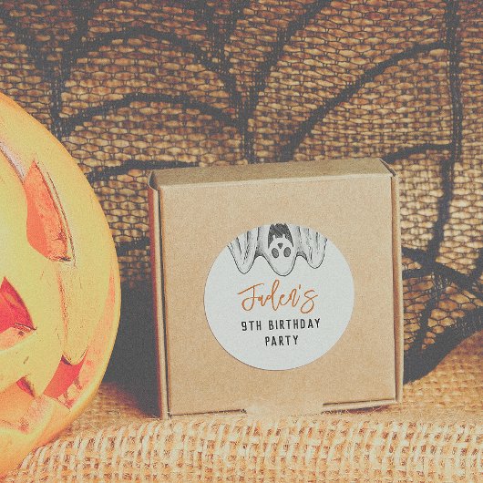 ハロウィーン幽霊スプロック誕生日パーティーのお願い ラウンドシール