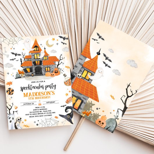 ハロウィーン幽霊スプロック誕生日パーティー 招待状