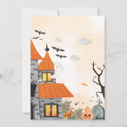 ハロウィーン幽霊スプロック誕生日パーティー 招待状 (裏面)