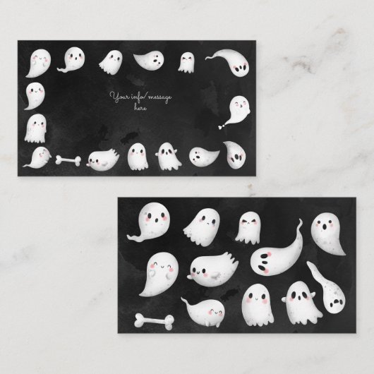ハロウィーン幽霊スプーク子供の誕生日パーティー エンクロージャーカード (正面/裏面)