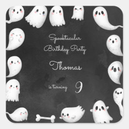 ハロウィーン幽霊スプーク子供の誕生日パーティー スクエアシール