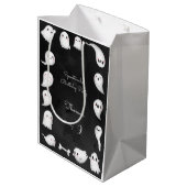 ハロウィーン幽霊スプーク子供の誕生日パーティー ミディアムペーパーバッグ (裏面アングル)