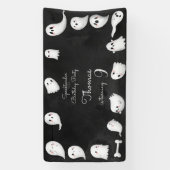 ハロウィーン幽霊スプーク子供の誕生日パーティー 横断幕 (縦)