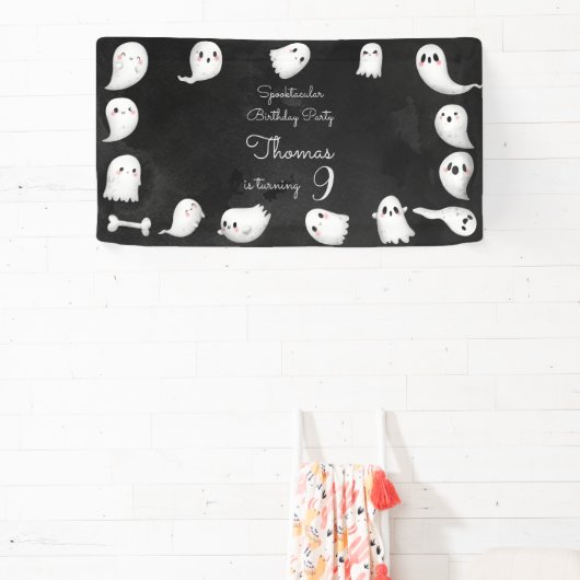 ハロウィーン幽霊スプーク子供の誕生日パーティー 横断幕 (インサイチュ)