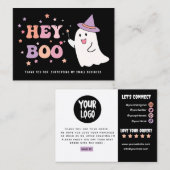 ハロウィーン幽霊スモールビ感謝していジネスユー 名刺 (正面/裏面)