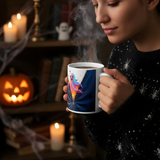 ハロウィーン幽霊スルーAジッパーデザイン コーヒーマグカップ
