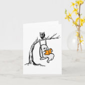 ハロウィーン幽霊ス読イングのヴィンテージ衣装のWome カード (黄色い花)