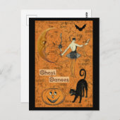 ハロウィーン幽霊ダンスホラームーン ポストカード (正面/裏面)