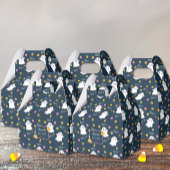 ハロウィーン幽霊ダークブルー赤ちゃんシャワー特典ボックス フェイバーボックス