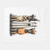 ハロウィーン幽霊ドイツシェパードドッグ フリースブランケット (正面(横))