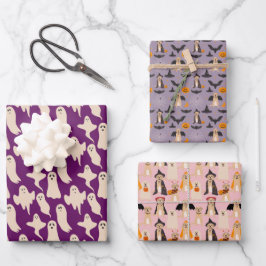 ハロウィーン幽霊ドッグパンプキン ラッピングペーパーシート