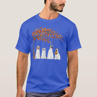 ハロウィーン幽霊ドッグレトロ秋感謝祭不気味 Tシャツ