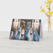 ハロウィーン幽霊ドッグ カード (黄色い花)