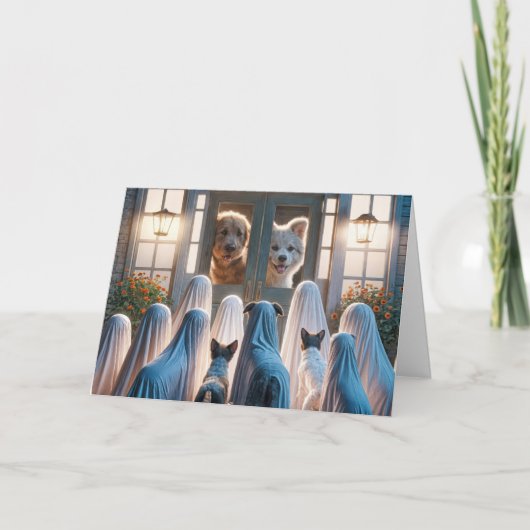 ハロウィーン幽霊ドッグ カード (正面)