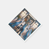 ハロウィーン幽霊ドッグ スタンダードカクテルナプキン (角)