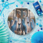 ハロウィーン幽霊ドッグ ペーパープレート (パーティー)