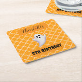 ハロウィーン幽霊バースデーパーティコースター スクエアペーパーコースター (アングル)