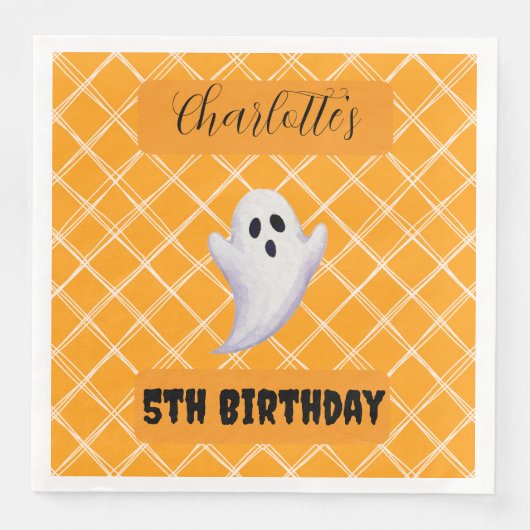 ハロウィーン幽霊バースデーパーティナプキンス (正面)