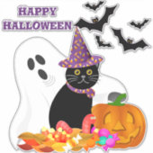 ハロウィーン幽霊パンプキカスタムンカットビニールシール シール (正面)