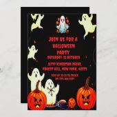 ハロウィーン幽霊パンプキンパーティの招待状 招待状 (正面/裏面)