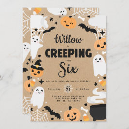 ハロウィーン幽霊パンプキン6thバースデーパーティー 招待状