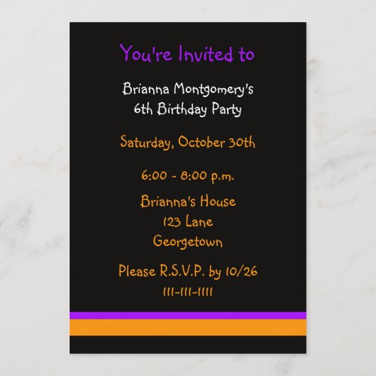 ハロウィーン幽霊パーティーの招待状 招待状 (裏面)