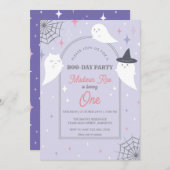 ハロウィーン幽霊パーティーアーチフレーム誕生日 招待状 (正面/裏面)