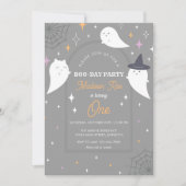 ハロウィーン幽霊パーティーアーチフレーム誕生日 招待状 (正面)