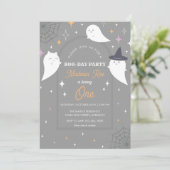 ハロウィーン幽霊パーティーアーチフレーム誕生日 招待状 (スタンド正面)