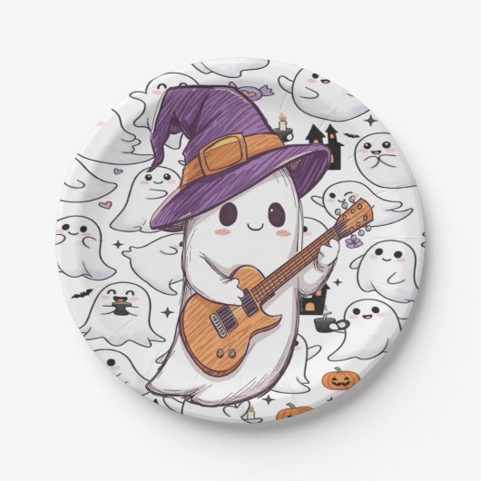 ハロウィーン幽霊パーティー不気味おもしろい ペーパープレート (正面)