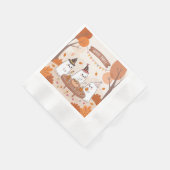 ハロウィーン幽霊パーティー 縁ありカクテルナプキン (角)