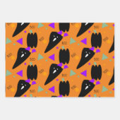 ハロウィーン幽霊パープルオレンジカボチャ ラッピングペーパーシート (正面2)