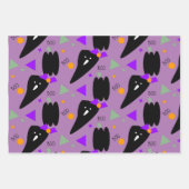 ハロウィーン幽霊パープルオレンジカボチャ ラッピングペーパーシート (正面)