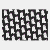 ハロウィーン幽霊パープルオレンジブラック ラッピングペーパーシート (正面3)