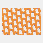 ハロウィーン幽霊パープルオレンジブラック ラッピングペーパーシート (正面2)