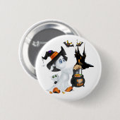 ハロウィーン幽霊ピン 缶バッジ (正面&裏面)