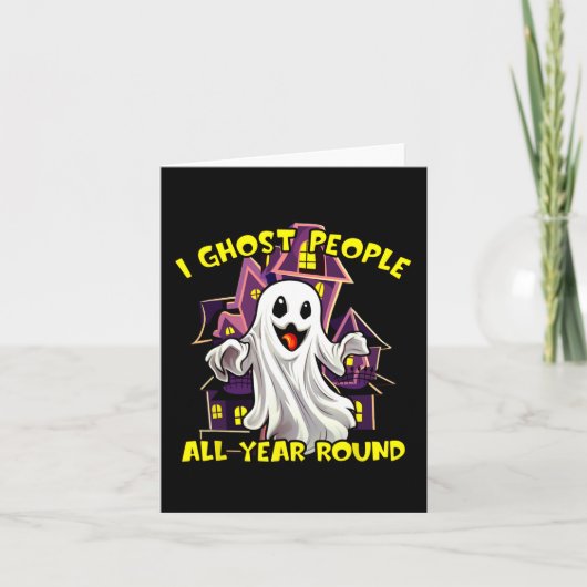 ハロウィーン幽霊ピープルオールインラウンドおもしろいGhosti カード (正面)
