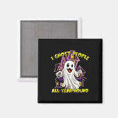 ハロウィーン幽霊ピープルオールインラウンドおもしろいGhosti マグネット (正面/裏面)